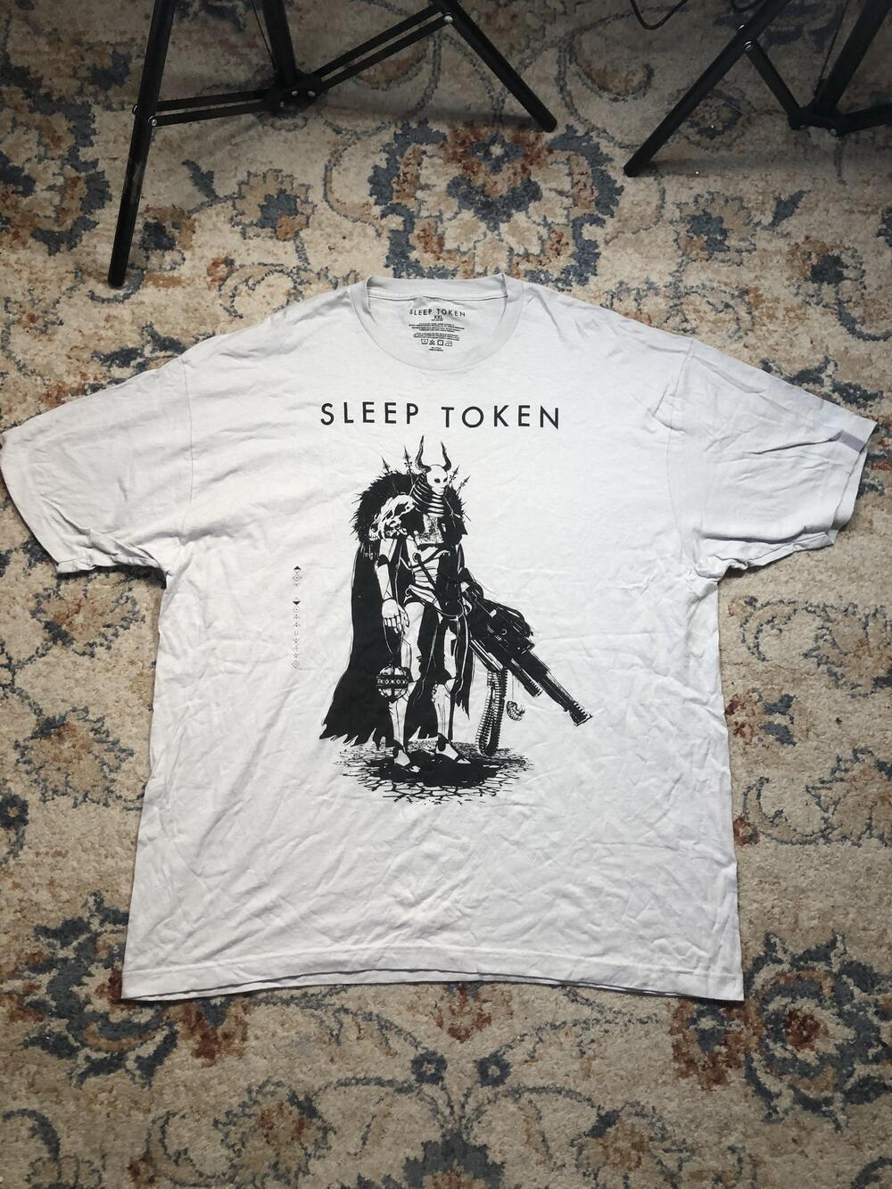 Sleep Token Shirt Mens 2XL White Graphic Print Band Tee Short Sleeve Cotton